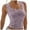 Purple, variant on Womens Textured Tank Yoga Bra solid color Ruched Square Neck Light Support vest summer casual Wear Stylish Sleeveless Crop Tops