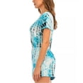 thumbnail image 3 of Lucky Brand Women's Tie Dye Wrap Front Side Pockets Romper Swim Cover-up-Blue / Regular / L, 3 of 5