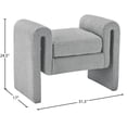 thumbnail image 6 of Meridian Furniture Stylus Grey Fabric Bench, 6 of 7