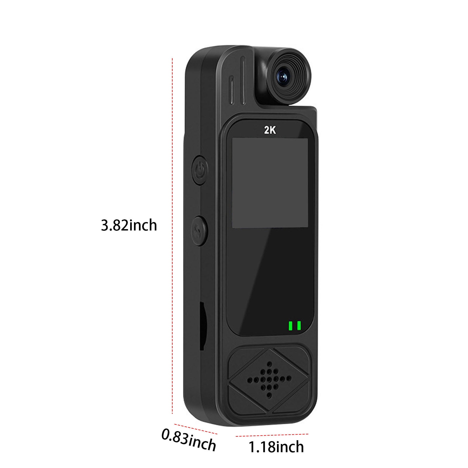 HUISZJ 2K Portable Camcorder, Body Camera with Audio, Video Recording Wearable Body Cam with 180 Rotating Lens for Traveling Cycling Vlogging