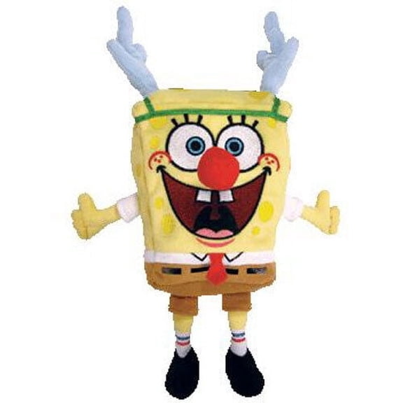 TY Beanie Baby - SPONGEBOB SQUAREPANTS ( SLEIGHRIDE 10" Plush MWMTs)(NO TY HANG TAG)(BONUS 1 FUN CHOPS)