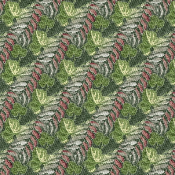 Ahgly Company Indoor Square Patterned Army Green PAT1803X Area Rugs, 3' Square