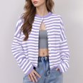 thumbnail image 2 of Yokua Cardigan Sweaters for Women Lightweight Knit Button Front Striped Cardigan Sweaters Trendy Oversized Sweater Coat, 2 of 7