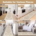 thumbnail image 7 of Washable Runner Rug, 3x10 Non-Slip Boho Vintage Hallway Rug with Rubber Backing, Low Pile Faux Wool Distressed Carpet Runner for Bedroom, Kitchen, Laundry, Entrance, 7 of 7