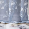 thumbnail image 7 of Sheer Curtains, Leaf Embroidery Dusty Blue Sheer Window Curtains Faux Linen Textured Solid Grommet Quatrefoil Floral Farmhouse Voile Curtains for Living Room Bedroom, 52 x 84 Inch, 2 Panels, 7 of 7
