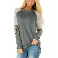 thumbnail image 2 of DODOING Womens Tunic Tops Color Block Long Sleeve Leopard Print Tops Round Neck Striped Loose Casual Shirts T Shirt Tops, 2 of 2