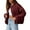 Burgundy, variant on Women Oversized Casual Fully Lined Zip Up Jacket Coats with Pockets