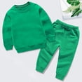thumbnail image 2 of LNMQLPDBS Baby Girls Crewneck Sweatshirt Set Toddler Solid Pullover Outfit Kids Cuffed Jogger Pants Girls Casual 2 Piece Clothing with Side Pockets for School Daily Wear, 2 of 6