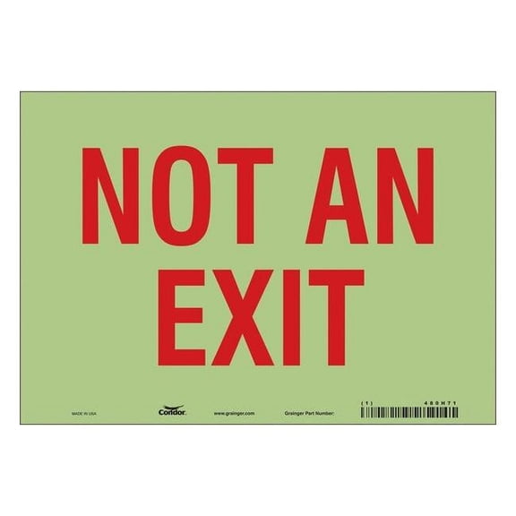 Condor Exit Sign, Vinyl, 10" W, 7" H, Not An Exit, White 480H71