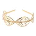 thumbnail image 2 of Golden Hollow Leaf Hair Hoop Elastic Metal Headband Decorative Women Thin Headdress Hair Accessories, 2 of 8