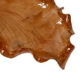 thumbnail image 4 of DecMode 28" x 13" Brown Teak Wood Handmade Live Edge Leaf Tray, 1-Piece, 4 of 9