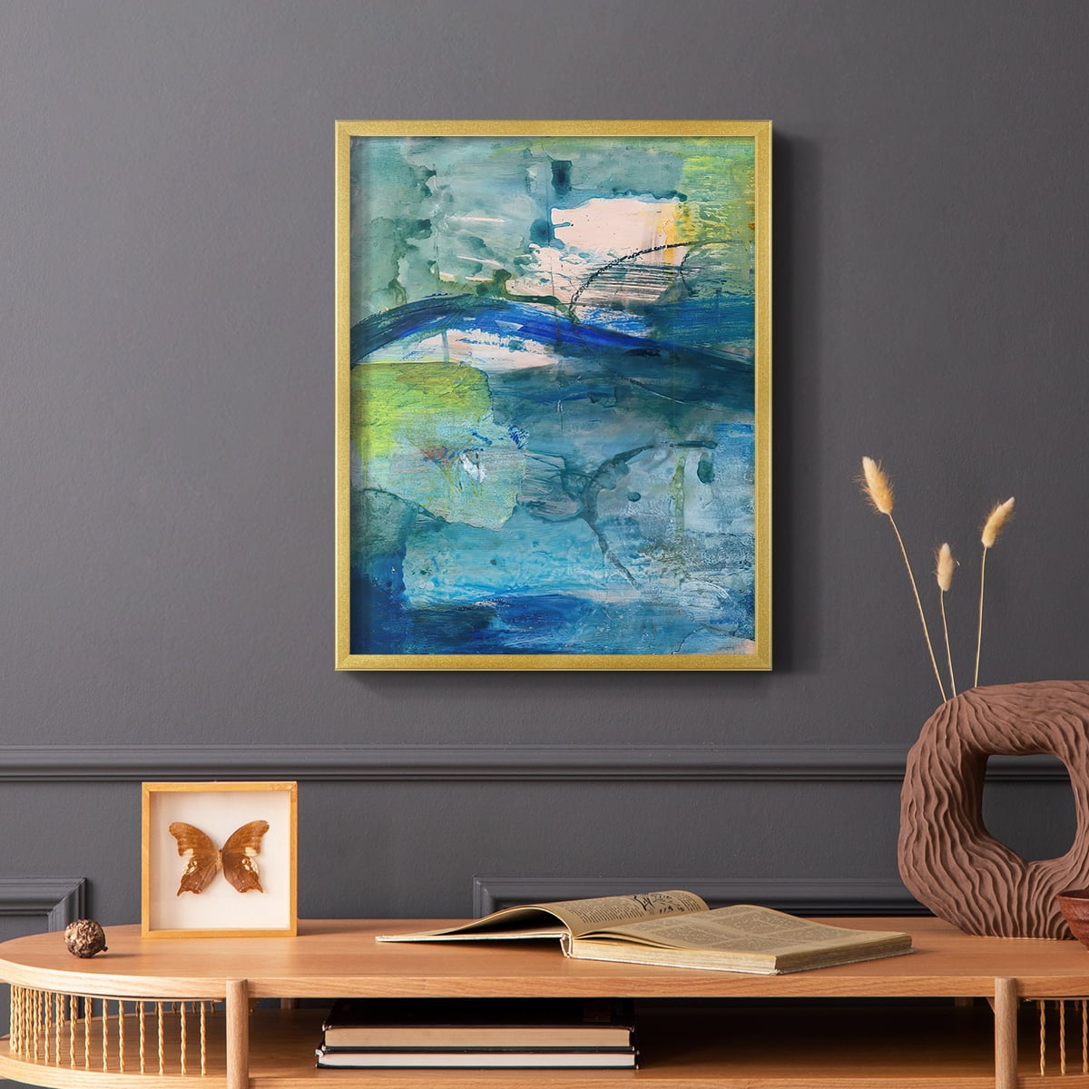 Spring Winds VIII in Gold Solid Wood 22 x 28 Framed Print