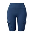 thumbnail image 2 of High Waist Cargo Biker Shorts For Women Summer Fall Tummy Control Athletic Workout Yoga Shorts, S-XXL, 2 of 6
