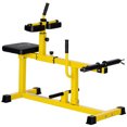 thumbnail image 2 of Soozier Adjustable Steel Seated Calf Raise Exercise Strength Training Gym Equipment, Yellow, 2 of 9