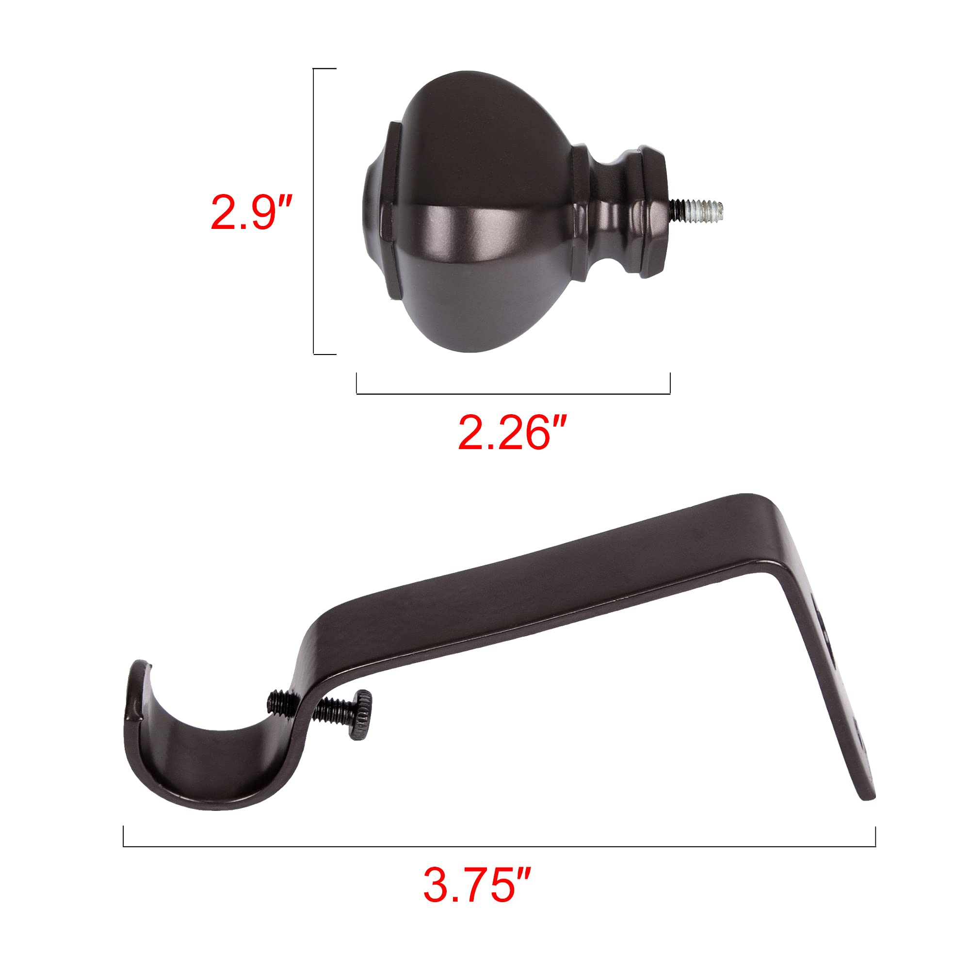 UTOPIA ALLEY Wall Mounted 3/4 Inch Curtain Rod - Curtain Rods For Windows 86 to 120 Inch, Adjustable Drapery Rods, Oil rubbed bronze Bedroom Curtain Rods, Tapestry Poles (Oil rubbed bronze 86"-120")