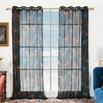 thumbnail image 2 of Deconovo Sheer Curtains Tropical Leaves Curtains, Grommet Curtains 2 Panels Set, Room Darkening Curtains for Bedroom, 52W x 84L inch, Sheer-Black, 2 of 8