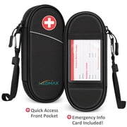 MEDMAX Cooling Travel Case with 2 Ice Packs - Portable Water-Resistant Insulated Carrying Bag for Temperature Sensitive Supplies, Black