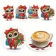 thumbnail image 1 of Posavasos Brillantes para Con Diamantes 4 Unidades Gatos Fiestas, 1 of 8