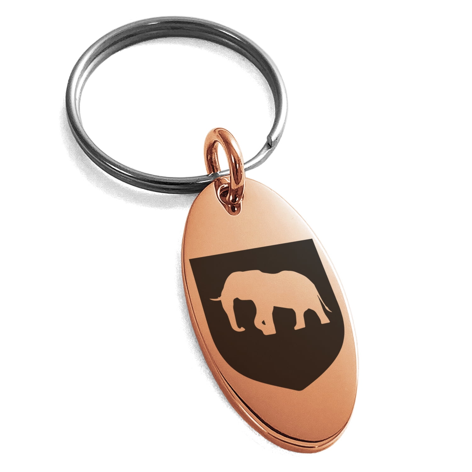 Stainless Steel Elekhant Strength Coat of Arms Shield Engraved Small ...