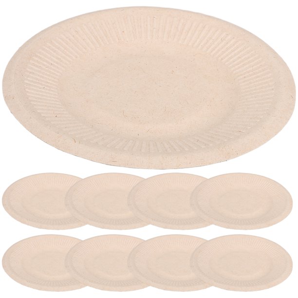 GOOHOCHY 50 platos de postre de 5 pulgadas, platos redondos de papel grueso, platos para tartas