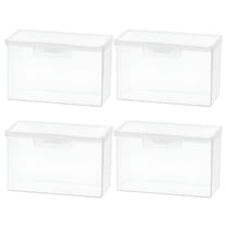 BESTSKY 4 Pcs Card Storage Box Playing Cards Card Cases for Sports Cards Clear Poker Cards Case Playing Card Holders