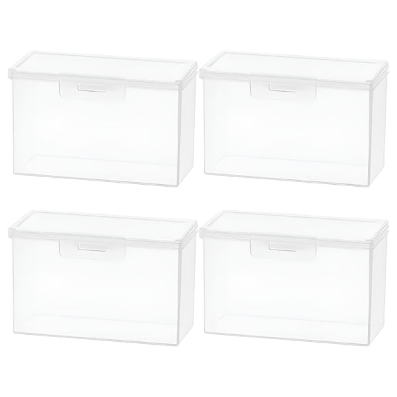 BESTSKY 4 Pcs Card Storage Box Playing Cards Card Cases for Sports Cards Clear Poker Cards Case Playing Card Holders