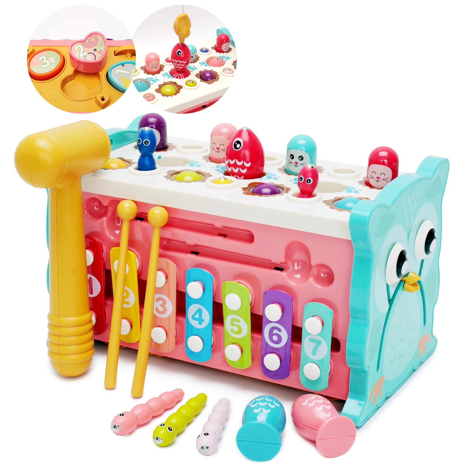 ZYLR Montessori Brinquedos 8 em 1 Brinquedos de criança martelando