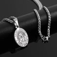 thumbnail image 5 of APSVO Silver Saint St Joseph Necklaces for Men Boys Stainless Steel Medal Pendant Chain Christian Religious Catholic Birthday First Communion Graduation Fathers Day Jewelry Gifts Teen Him Dad Kids, 5 of 5