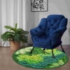 Alfombra redonda de musgo verde, imitación, tapete para dormitorio y sala de estar, tapete antideslizante para cesta colgante de balcón, manta de noche para dormitorio