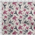 thumbnail image 4 of Soimoi Bird & Flowers Print,Cotton Poplin, Sewing Fabric Sold by The Yard 42 Inch Wide,Sewing Craft Quilting/Quilt Making Fabric, Dark Magenta, 4 of 5