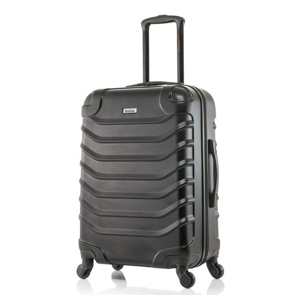 InUSA Endurance 24" Hardside Lightweight Luggage with Spinner Wheels, Handle, and Trolley, Black