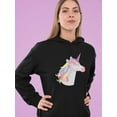 thumbnail image 2 of Rainbow Mane Beautiful Unicorn Hoodie Women -Image by Shutterstock, Female x-Large, 2 of 4