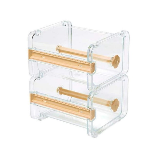 2 Pack Distributeur de Ruban Transparent Coupe-Washi Rouleau de Ruban pour Bureau (2 Pack-Jaune)