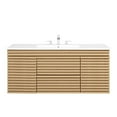 thumbnail image 5 of Wall Mount Sink Vanity Cabinet, White Oak, Wood, Mid Century Hotel Bedroom Bathroom, Modern Contemporary HB34070, 5 of 11