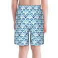 thumbnail image 3 of Cauagu Blue Fish Scale Texture Print Swim Trunks for Men,Youth Boys Swim Shorts Compression Liner Beach Shorts Boys' Swimming Shorts 7-20 Years Bathing Suit-Medium, 3 of 7