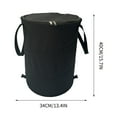 thumbnail image 2 of Hvmvliv Outdoor Trash Can Folding Trash Can For Outdoor Portable 600D Bidirectional Zipper Water-Proof Reusable Yard Leaf Rubbish Outdoor Recycle Bin For Garden Black, 2 of 3