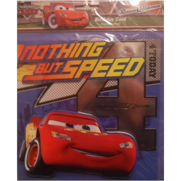 Cars Lightning McQueen Carte de 4e Anniversaire