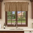 thumbnail image 6 of 2 Pack Valances for Window, Vintage Rattan Short Curtains for Kitchen Bedroom Living Room, Minimalist Abstract Wicker Texture Brown Rod Pocket Small Window Treatment Valance Drapes 60 x 18 Inch, 6 of 8