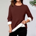 thumbnail image 4 of Antinious Women Plus Size Sweatshirt Fall Winter Pullover Warm Trendy Long Sleeve Crewneck Maxi Cut Fleece Lined Solid, 4 of 5