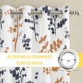 thumbnail image 6 of Grey Orange Botanical Kitchen Curtains Window Panels, Watercolor Spring Floral Summer Leaf Insulated Window Treatment Curtain, Grommet Curtains for Bedroom/Living Room/Bathroom, 2 Piece 52"Wx72"L, 6 of 8