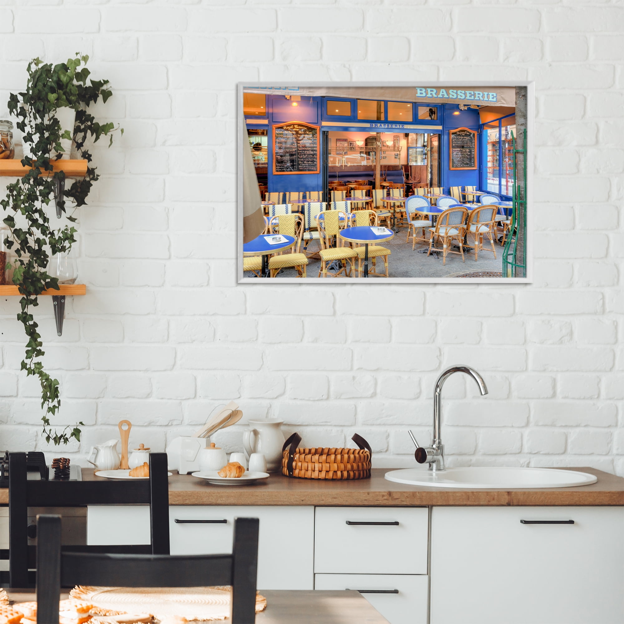 Stupell Industries Parisian Brasserie Terrace White Framed Giclee Art, design by Alan Blaustein