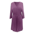 thumbnail image 4 of Lixiuxyad Soft And Cozy Kimono Robe Bathrobe For Spa And Wear At Home,Purple, 4 of 4