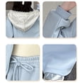 thumbnail image 6 of Ugoldhm Girls' Color Blocked Raglan Sleeve Hooded Sweatshirt and Side Striped Wide Leg Pants 2PC Set Patchwork Casual Sportswear Set, 6 of 6