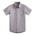 thumbnail image 1 of Spring&Gege Chemises à Manches Courtes pour Garçons Uniforme Formel Tissé Uni, Argent, 5-6 Ans, 1 of 4