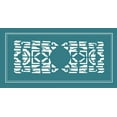 thumbnail image 2 of Vision Studio 18x11 Black Ornate Wood Framed with Double Matting Museum Art Print Titled - Shoji Screen in Teal I, 2 of 4