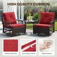 thumbnail image 4 of STARY Outdoor Swivel Rocker Chairs with Coffee Table, 3 Pieces Wicker Patio Furniture Set, Rattan Outdoor Bistro Set for Backyard, Red, 4 of 10