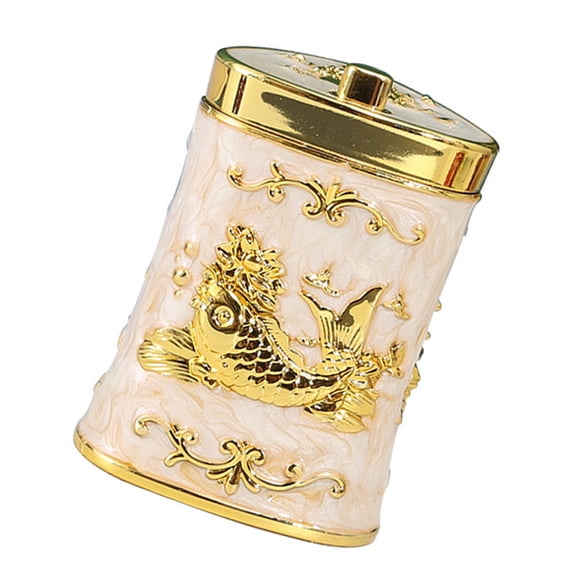 AURARMLET Dustproof Toothpick Holder Golden 1Set 3.5x2.7in