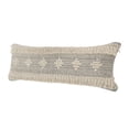 thumbnail image 3 of Laddha Home Designs Handwoven Diamond Cotton Lumbar Pillow Cover - 36" - Gray and Cream, 3 of 8