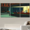 thumbnail image 2 of wall26 Canvas Print Wall Art Set Nighthawks by Edward Hopper Cultural Historic Oil Painting Fine Art Reproduction Scenic Colorful for Living Room, Bedroom, Office - 24"x36" x 3 Panels, 2 of 7