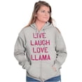 thumbnail image 4 of Live Laugh Love Llama Alpaca Humor Zip Hoodie Sweatshirt Women Brisco Brands L, 4 of 6